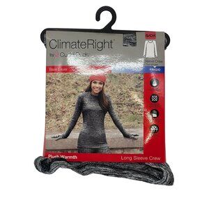 NWT Cuddl Duds ClimateRight Small Women's Plush Warmth LS Crew Gray Base Layer